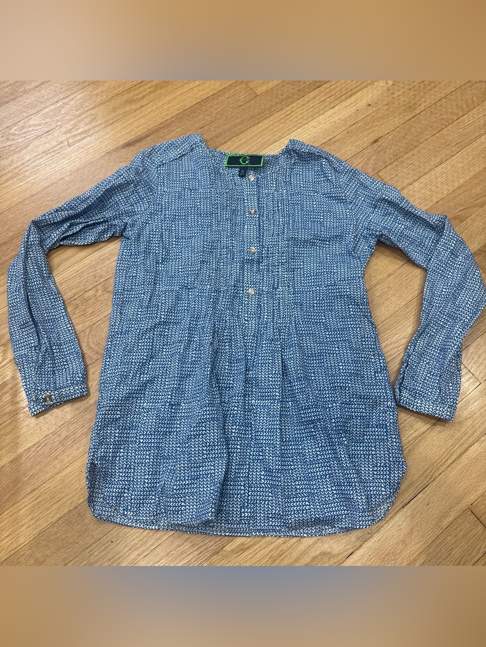 C. Wonder Blue Textured Long-Sleeve Button Shirt